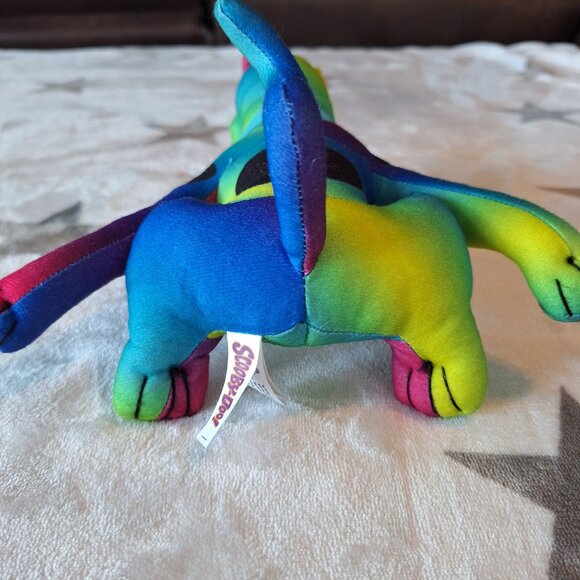 Toy Factory Scooby Doo 9” Rainbow Tie Dye Colorful Stuffed Plush Dog Toy Factory - Picture 10 of 13